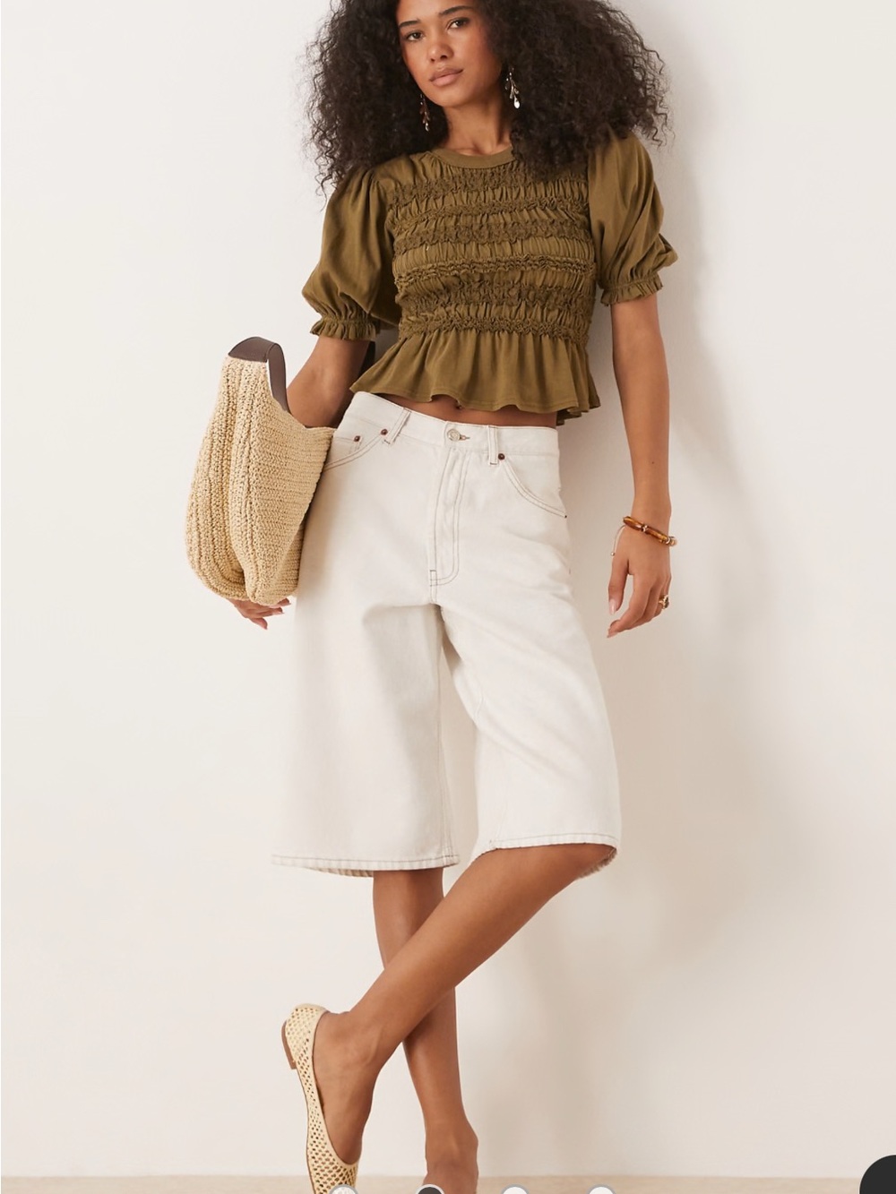 Free People Black Smocked- Maxey Knit Shirt. Size Small
